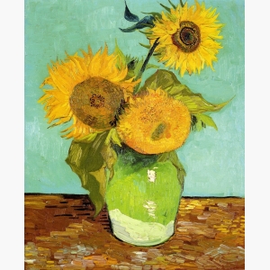 Vase with Twelve Sunflowers