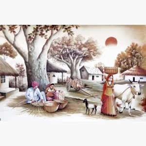 Village Scenery Painting