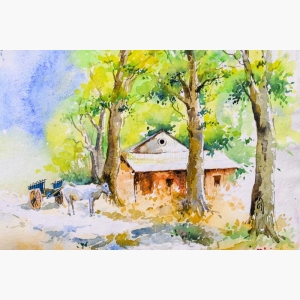 Village Landscape Painting