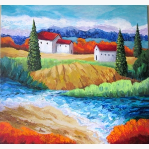 Village Landscape Painting