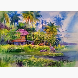 Village Landscape Painting