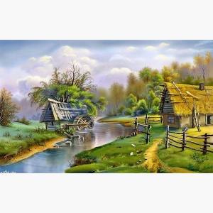 Village Landscape Painting